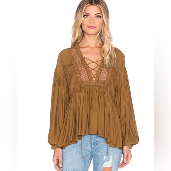 Free People Tops - Free People | Medium Don't Let Go Peasant Top in Gingersnap
